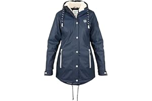 MADSea Damski płaszcz przeciwdeszczowy Friesennerz z podszewką ciemnoniebieski, kolor: granatowy, rozmiar: 40