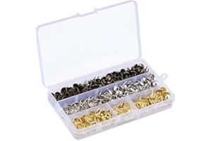 Coolty 300pcs Upholstery Tacks Nails 11mm Furniture Tacks Set, Thumb Tack Push Pins Decorative Nails for Wood Furniture with Storage Box (Bronze, Silver, Gold)