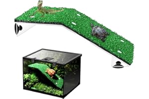 Yeeda Tortuga Plataforma, accesorios de tortuga, Tortuga Rampa de Pescado, Simulación de Rampa de Hierba, Acuario de Paisajismo para Reptil Rana Terrapin