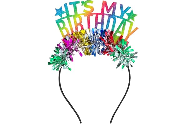 Färgglatt hårband födelsedag, It's My Birthday Birthday-pannband, glitter födelsedagskrona, bling-flicka pannband, födelsedag hårprydnad för flickor presentdekorationer fotorekvisita