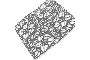 Kerafactum Silikonowa mata, antypoślizgowa, odporna na wysokie temperatury, silikonowa mata do zlewozmywaka, do kuchni, do suszenia naczyń, szklanek, gumowa, szara, prostokątna, 1 sztuka