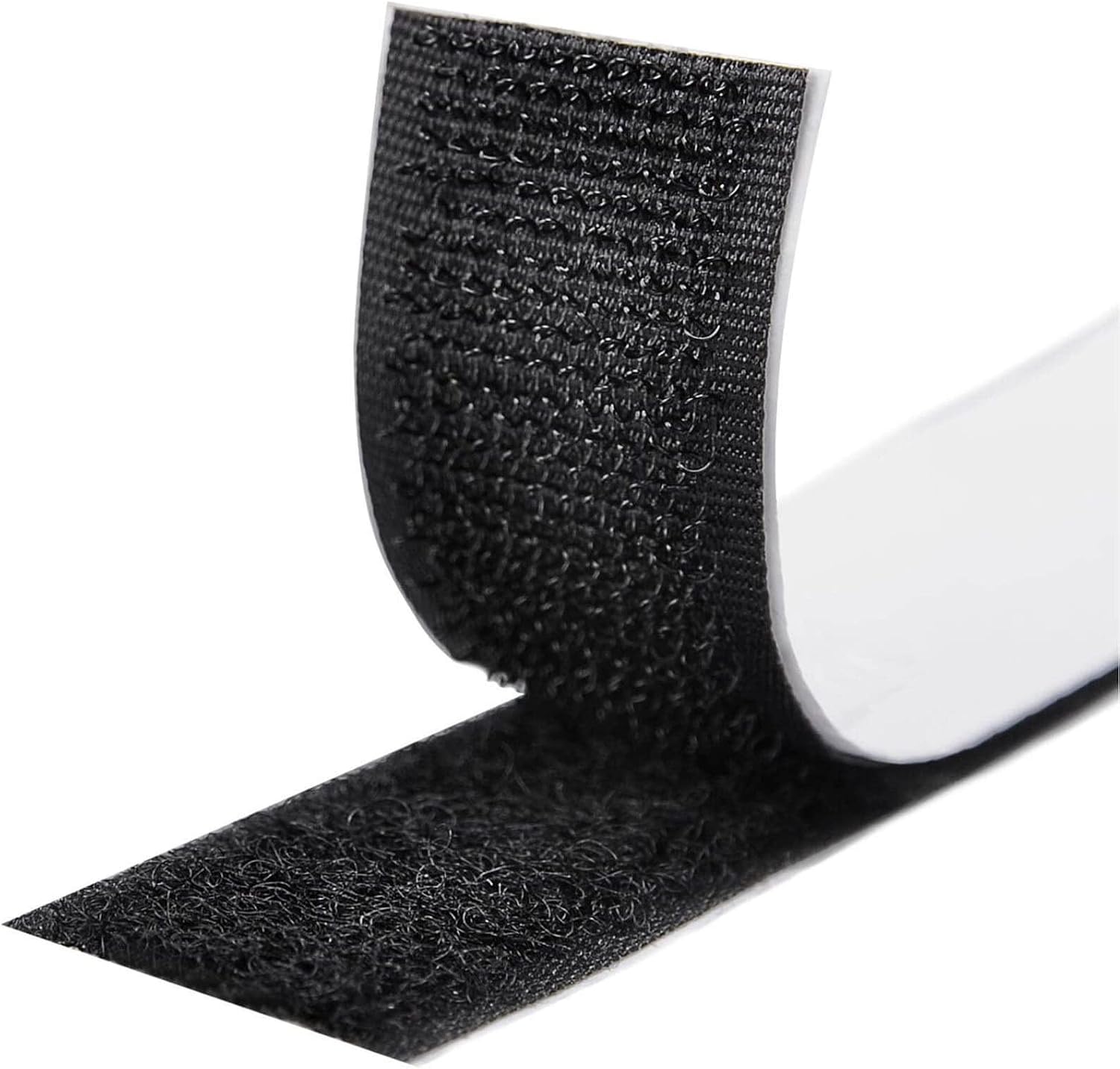 Fesoar Scratch Autocollant Double Face, 20 mm 8 Mètre Rubans Adhésifs, Bande Agrippantes Adhésives, Hook Loop Bande pour Tous Les Types D'installations Cadre Photo (20 mm x 8 m, Noir)