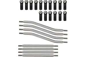 Culnflun Stahl Steering Pull Rod Link für Axial Capra AXI03004, 8 Stück Rostfreier Linkage Einstellbare Rod Linkage Set Verbindungsstangengestänge Hoher Abstand Chassis Links