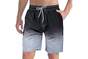 ELETOP Mens Swimming Shorts Quick Dry，Board Shorts Men with Pockets and mesh Liner，Mens Swimming Trunks S-4XL