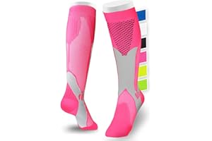 sportanics® Podkolanówki uciskowe dla kobiet i mężczyzn, pończochy uciskowe, stabilność dzięki skarpetom uciskowym do uprawiania sportu, na narty, do lotu, w podróży