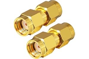 Boobrie RP-SMA Adaptador Macho de Polaridad Inversa para Antena Wi-Fi, Amplificador de Señal, Repetidores, Radio, Cable de Extensión, Dron FPV - 2 Piezas