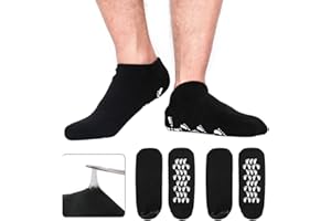 CYSJ Chaussettes SPA Hydratantes En Gel, Chaussettes De Soin En Spa Pour Hommes,pour Réparer Les Pieds Secs Et Craquelés à Sec,pour Réparer La Peau Craquelée Et Exfolier 10-15 2 Paires - Noir