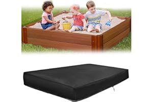 WAYBWZDQ Bâche Bac à Sable Imperméable, 120 * 120 * 20cm Housse de Bac à Sable de Protection Couverture de Bac à Sable en Tissu Oxford avec Cordon de Serrage, pour Bac à Sable de Jardin (120)