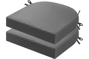 ‎PRIMEPATIO PRIMEPATIO Stuhlkissen für draußen, 2er-Set, Terrassenstuhlkissen für Gartenmöbel, wasserdicht, mit Bändern, Sitzkissen für draußen, Terrassenstuhlpolster, Esszimmerstuhl, 45x45, Anthrazit