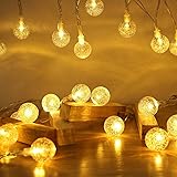 NOVALUC 20 Led Crystal Ball Decorative String Lights for Diwali Christmas Decoration Fairy Lights (4 Meters, Warm White)