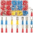 280pcs Crimp Connectors - 15 Types, Assorted Electrical Terminals & Faston Terminals - Male & Female, Insulated Ring, Fork, Spade connector Assortment
