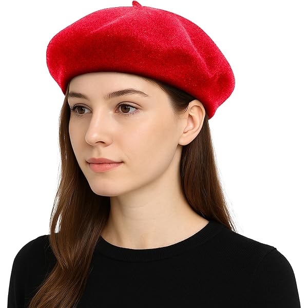 HTFGNC Women Handmade Green Frog Eyes Balls Beret Hat Soft  display picture 3