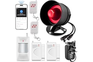 TOWODE House Alarms System WiFi, Door Window Sensor Alarm System-Home Security Systems Anti-theft 120DB Alarm, alarm system kit with Free Notification APP Control &Remote Control for Garage Shed