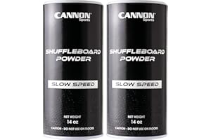 Cannon Sports Shuffleboard Powder - Premium Shuffleboard Wax with Granular Silicone Beads or Corn Meal - 3 Speed Options - Smooth Glide Non-Abrasive Shuffleboard Sand