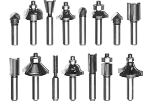 Original Einhell 15 Tlg. Fräser-Set (passend Für Elektro-Oberfräsen, 15-teilig, 8 Mm Schaftdurchmesser, Im Holzkoffer)