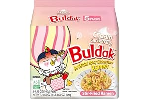 KOVO Buldak Cream Carbonara Hot Chicken Flavor Ramen 5x140g Halal Noodles