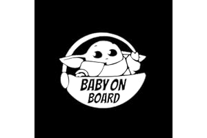VOOL Autocollant en vinyle avec inscription « Baby on Board » pour voiture, camion, mur, ordinateur portable | Blanc | 14 cm de large