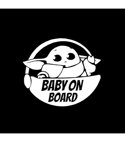 Autocollant Voiture 'Baby Jedi à Bord' - Sticker Noir 20 Cm Avec Sabre Laser, Facile à Poser (Anakiss)