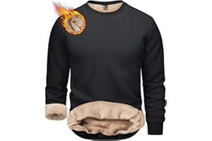 TACVASEN Herren Warme Fleece Pullover Sweatshirts Winter Langarm Shirts mit Fleecefutter