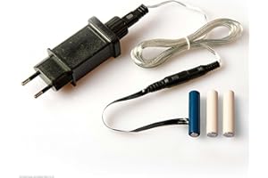 ‎HELLUM Hellum Batterie Adapter AAA 3X, 4.5V Netzteil Batterie Ersatz für 3 Stück AAA, Dummy auf 230V mit 1,8m Kabel, Eliminator für Batteriebetriebene Dekoration 578379