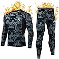 MEETWEE Men’s Thermal Underwear Set, Winter Long Sleeve Base Layer Quick Dry Long Johns Compression Suit for Workout Skiing Running Hiking