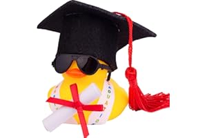 ‎MWMOEEN Mwmoeen lustige Akademiker Gummiente mit Diplom, Mini Graduierung Ente Auto Armaturenbrett Dekoration mit Graduierung Hut Schärpe Brille und Schärpe, Prüfung Bestanden, Positive Geschenke