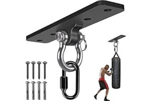 Kipika Soporte de acero resistente para saco de boxeo, montaje en pared de techo, soporte de gancho de madera para kickboxing, Muay Thai y equipo de fitness en casa
