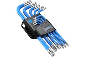 VORXEON 9PCS Star Wrench Key Set T10-T50, Metric Long Arm Star Key Set L-Key with Visible Coding for Bike Motorcycle Repair Furniture Assembly Household DIY