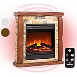 Klarstein Deko Kamin mit LED-Flammen, Elektro Kamin mit Heizung, 1800W Elektrischer Kamin, Sparsamer Kamin Elektrisch, Wandka