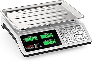 JEVX Basculas Comerciales - Balanza Digital Profesional - Bascula Digital Comercial - Bascula industrial - Balança - Balanza Comercial - ALTA PRECISION DE 1g, con Cable y Batería