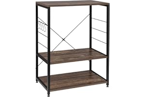 EUGAD Kitchen Shelf Microwave Holder Baker Shelf Stand Shelf Multifunctional Shelf Industrial Design MDF Metal 60x40x82cm, Vintage, 0012ZWJ