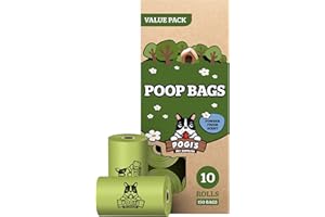 POGI'S PET SUPPLIES Pogi bolsas para excrementos de perro – con aroma fresco, grandes y herméticas – 10 rollos (150 bolsas)