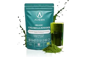 Aligma Organic Chlorella Powder 250g for Immune System Booster, Super Greens Powder, Natural Source of Vegan Protein, Minerals & Vitamins | Resealable Package