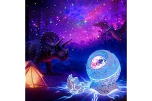 Dinosaurieägg Galaxy stjärnprojektor, stjärnnatthjälp med stjärnhimlen, timer och fjärrkontroll, present och dekoration för s
