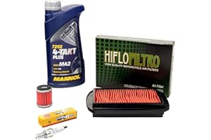 MVH BOCKAUF Kit d'entretien huile 1L + filtre à air + filtre à huile + bougie d'allumage pour Yamaha MT 125 MT 125 A MT125 RE11 RE114 RE292 année de construction 2014-2018