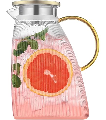 Brocca D'acqua In Vetro Con Filtro In Acciaio Inox, Caffettiera Per Caffe Freddo Da 1200 Ml Con Filtro A Rete 96012438