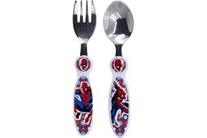 Stor Marvel Spiderman metallbestickset för barn, BPA-fri, tvättbar och återanvändbar, inte lämplig för mikrovågor och diskmaskiner