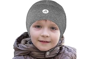 EMPIRELION kids Thermal cycling skull caps Cover Ears Helmet Liner Beanie child Runing Hats (Grey Melange, 10-14)