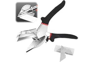 HXSYKJDM Gehrungsschere, Winkelschere mit 2 Ersatzklingen, Winkel Schere Kabelkanal Schneider Präzise Mehrwinkel, Verstellbar von 45 bis 135 für Schnitt Holz Kunststoff PVC