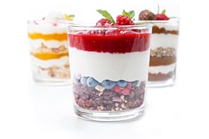 KONZEPT Dessertgläser 12-teiliges Set aus Glas, große, 300ml Gläser für Nachtisch, ideal als Eisgläser oder Joghurtgläser
