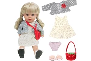XERTEAM Lot de 5 vêtements de poupée de 30 à 45 cm - Accessoires de poupée - Tenues jupe, veste, culotte de poupée, sac, pantoufles, mignon ensemble de vêtements de poupée, anniversaire fille