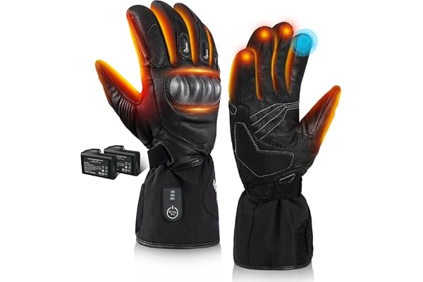 BARCHI Gants Chauffants pour Hommes et Femmes, Gants de Moto Rechargeables, Chauffe-Mains électriques, adaptés au Cyclisme d'hiver, au Ski, à la randonnée, à la Course à Pied, au Travail, etc.