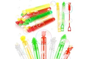 VEYLIN Christmas Bubble Wands,20pcs Mini Christmas Bubble Tubes Party Bag Fillers, Multi-Colour Xmas Bubble Tubes for Kids