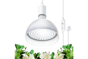 Barrina Grow Light Bulb with Timing and Hanging System, 25W led Lamp Full Spectrum, 4H/9H/14H Timer, led Grow Lights for Indoor Plants for Seedlings Succulents Cactus Growing, Blooming, Fruiting