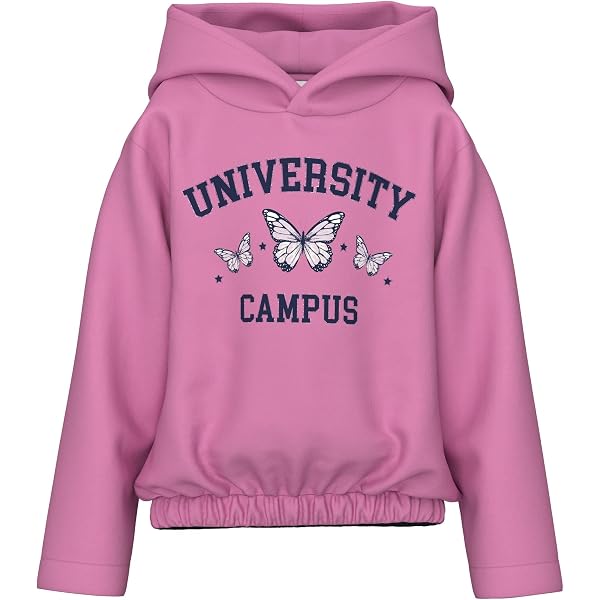 Name it Sweats à capuche Sweatshirt - Nkfterren Ls Cropped Boxy Swe Wh Bru fille blanc | Belgique