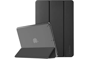 EasyAcc Funda para iPad 9.7 2018 iPad 6/2017 iPad 5, Ultra Slim Premium Piel sintética iPad de 9.7 Pulgadas A1822 A1823 A1954 A1893 [Negro]