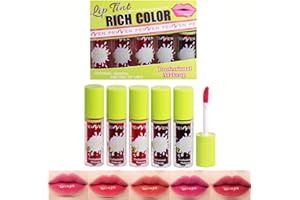 NEWVENPER 5 colors Lip Gloss Set, Waterproof and Sweat-Proof Lip Tint, High Colour Development, Easy to Apply Non-Stick Lip Stain For Women and Girls