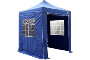 All Seasons Gazebos 2x2m Heavy Duty Fully Waterproof Pop up Gazebos and 4 Premium Side Walls - Royal Blue