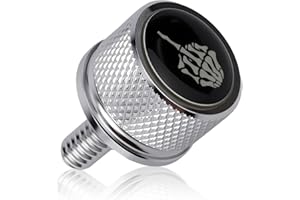 BOXOB Bullone del Sedile Parafango Posteriore Moto, Stile Gesto Filettatura 1/4"-20 Zigrinato Sostituzione Vite Sedile per Moto 1996-2025 (Argento)