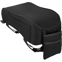 Oiieco Cuscino Bracciolo Auto In Pelle - 31,5x18,7cm Universale Antiscivolo Nero - Foto 12